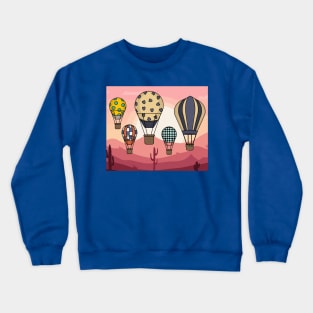 Retro Hot Air Balloons Balloon Ride Crewneck Sweatshirt